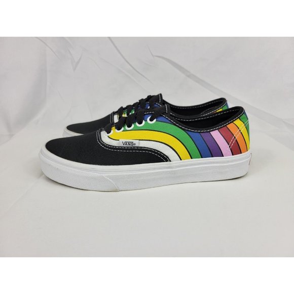 Vans Authentic Striped Shoes Sneakers Size Womens 8.5 Youth 7Y Black 500714 - Picture 6 of 11